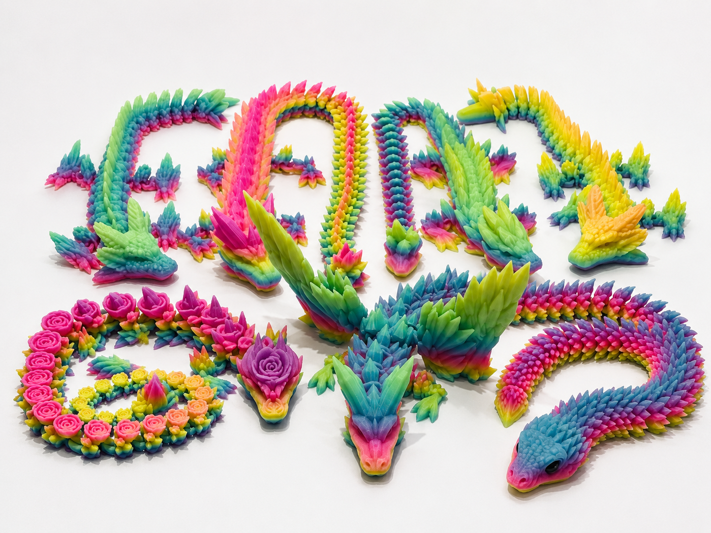 UV Reactive Dragons & Snakes