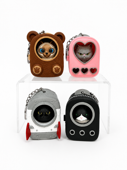 Adopt-a-Cat Backpack Keychain