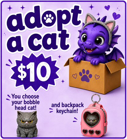 Adopt-a-Cat Backpack Keychain